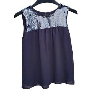 Navy Ann Taylor Sequined Women's Tank Top